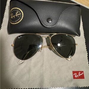 Classic Ray-Ban Black and Gold Sunglasses